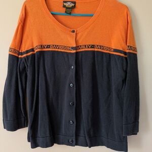 Harley-Davidson Women's Bold Orange and Black Cardigan